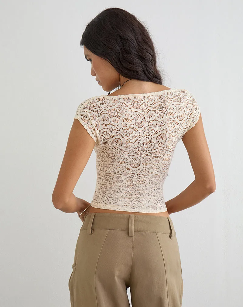 Nova Top in Lace Ivory sold by Motel Rocks product image thumbnail 3