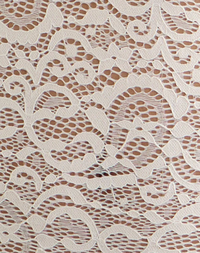 Mahota Deep Plunge Long Sleeve Top in Lace Ivory sold by Motel Rocks product image thumbnail 5