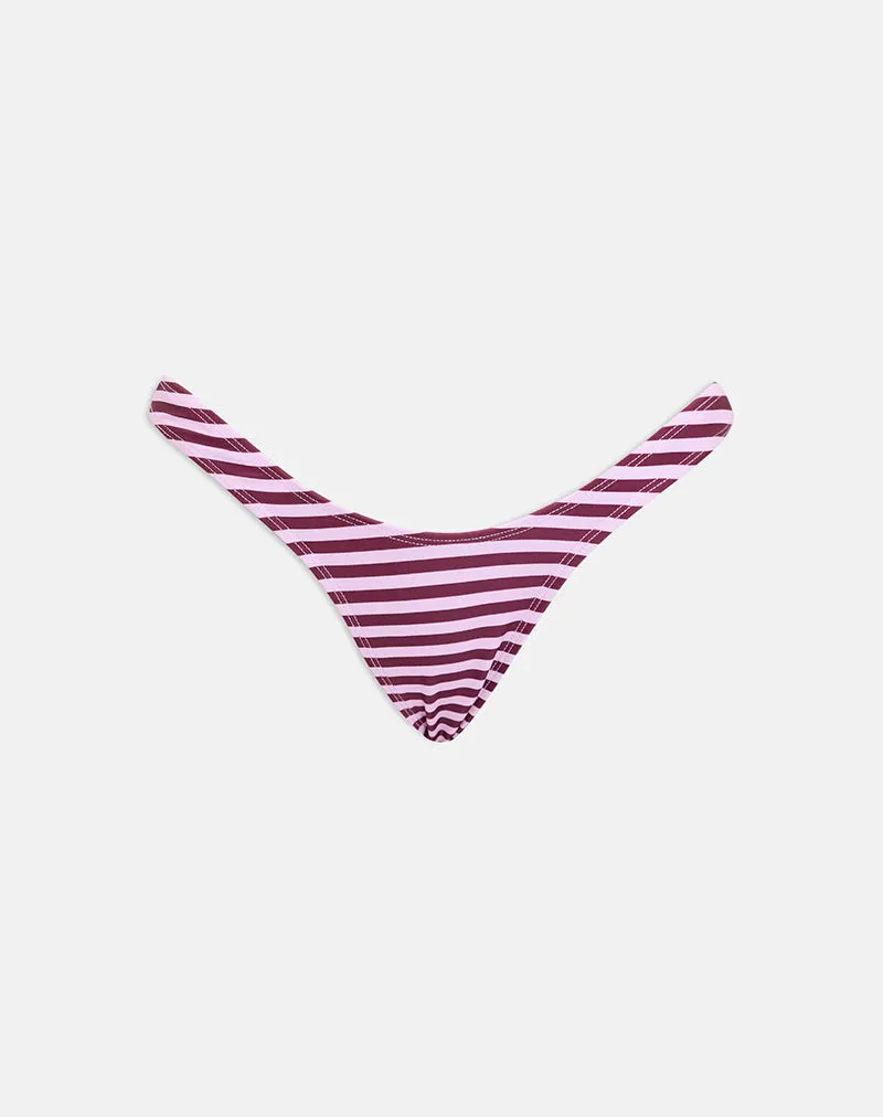 Farida Bikini Bottom in Vivid Lines Purple and Pink sold by Motel Rocks product image thumbnail 3