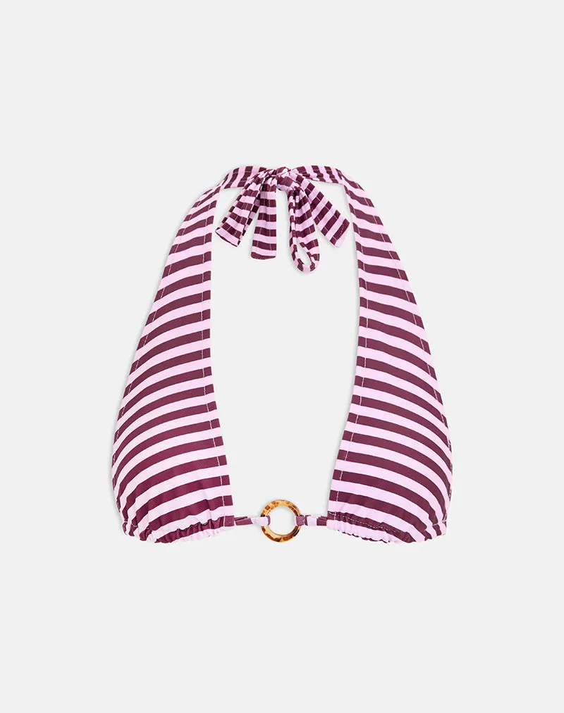 Cerry Bikini Top in Vivid Lines Purple and Pink sold by Motel Rocks product image thumbnail 4