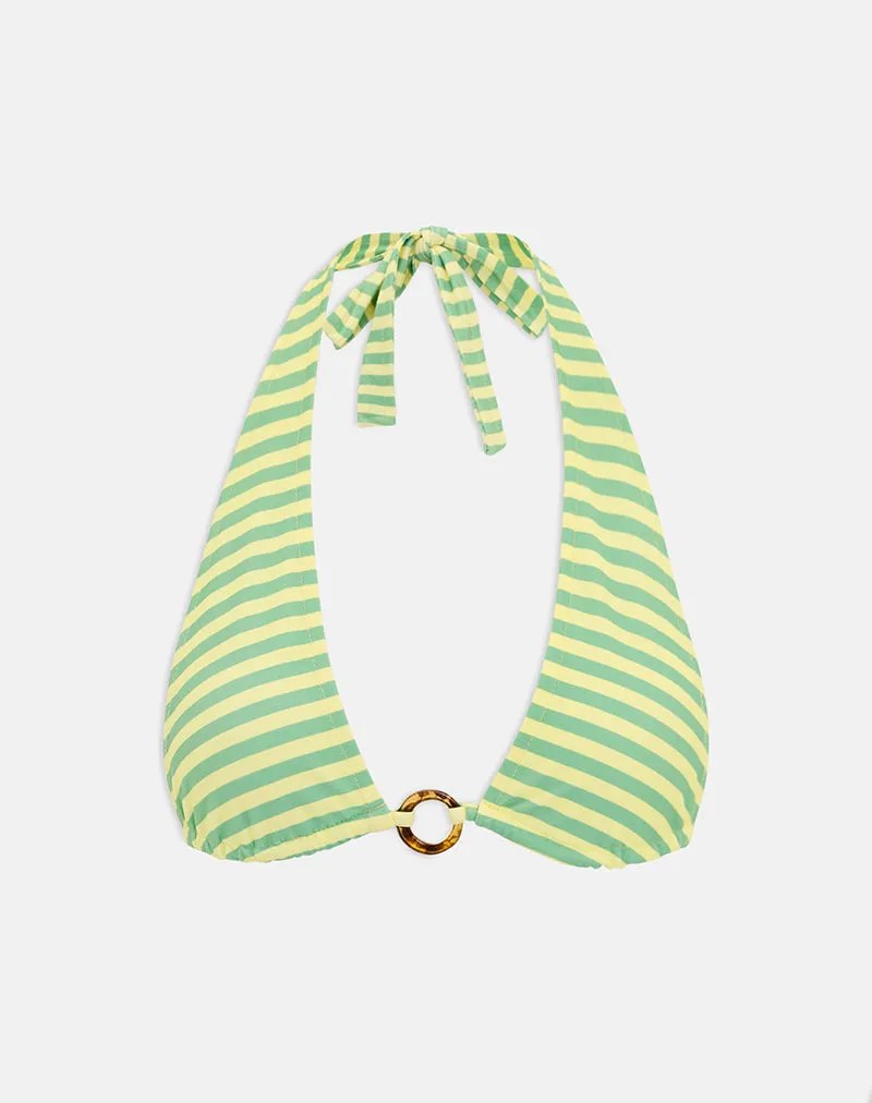 Cerry Bikini Top in Vivid Lines Green and Yellow sold by Motel Rocks product image thumbnail 4