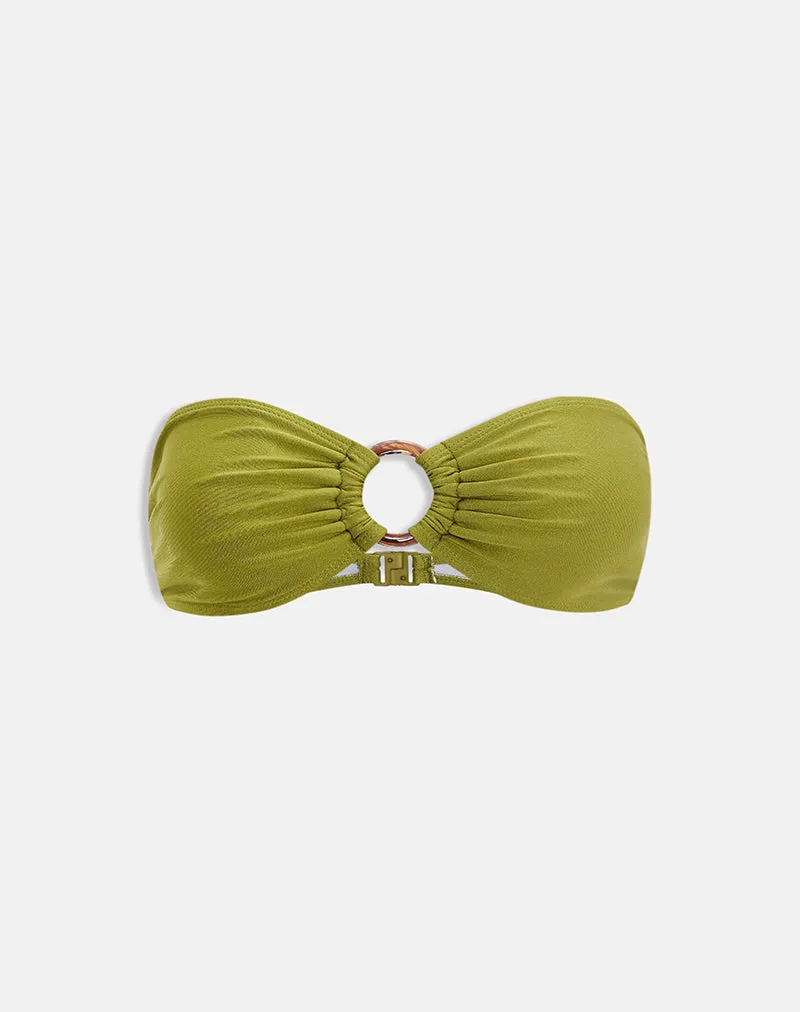 Sorawa Bikini Top in Olive Shine sold by Motel Rocks product image thumbnail 5