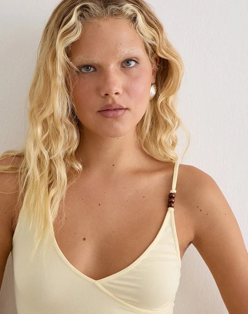 Fara Top with Beads in Jersey Lemon sold by Motel Rocks product image thumbnail 2