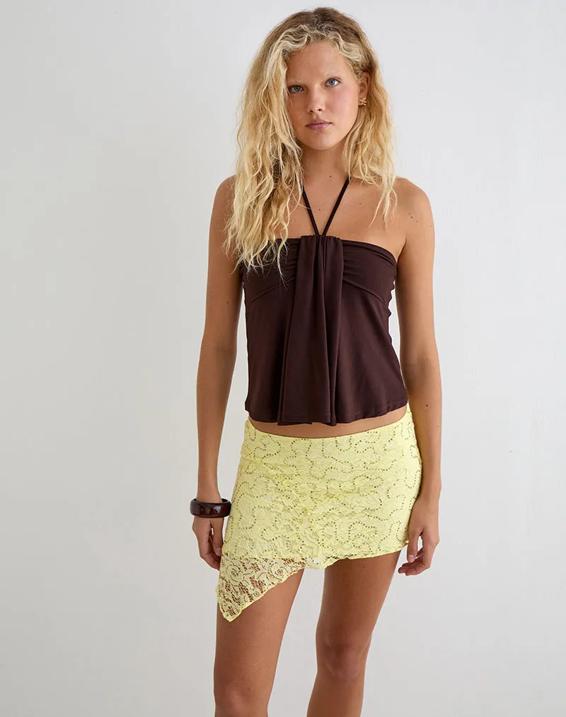 Lue Halterneck Top in Rayon Jersey Chocolate Brown sold by Motel Rocks product image thumbnail 2