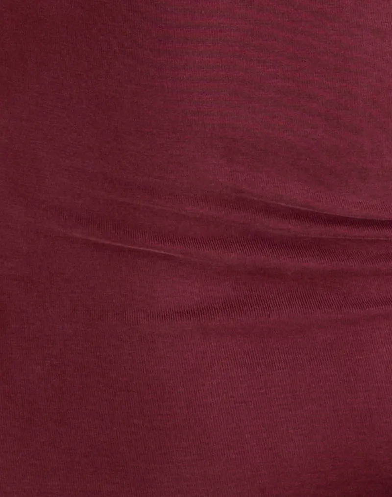 Sanyu Plunge Maxi Dress in Cupro Burgundy sold by Motel Rocks product image thumbnail 5