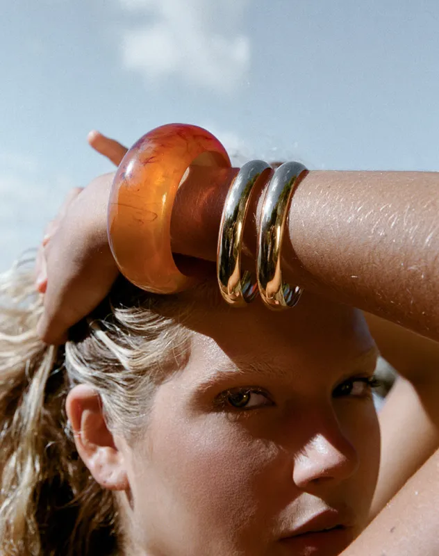 Orange and Gold Bangle Set made by Motel Rocks