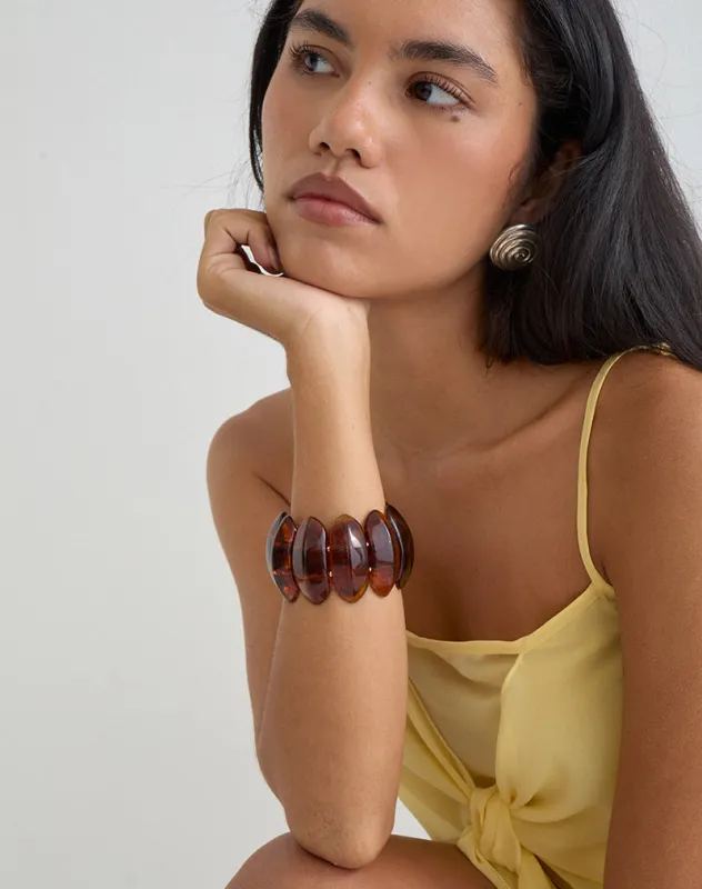 Elas Acrylic Brown Bangle made by Motel Rocks