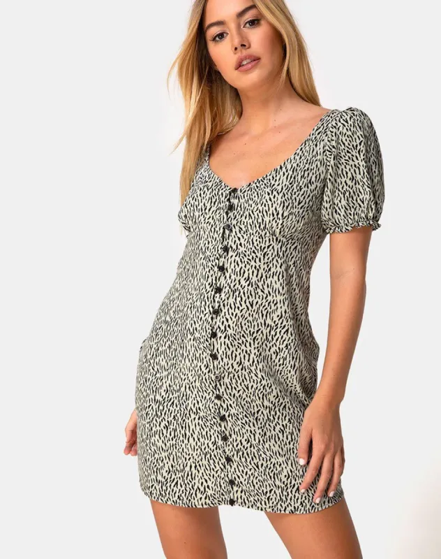 Montero Dress in Mini Jaguar sold by Motel Rocks