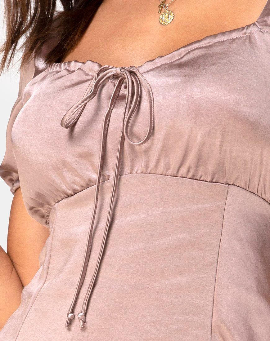 Guenette Dress in Satin Taupe sold by Motel Rocks product image thumbnail 5