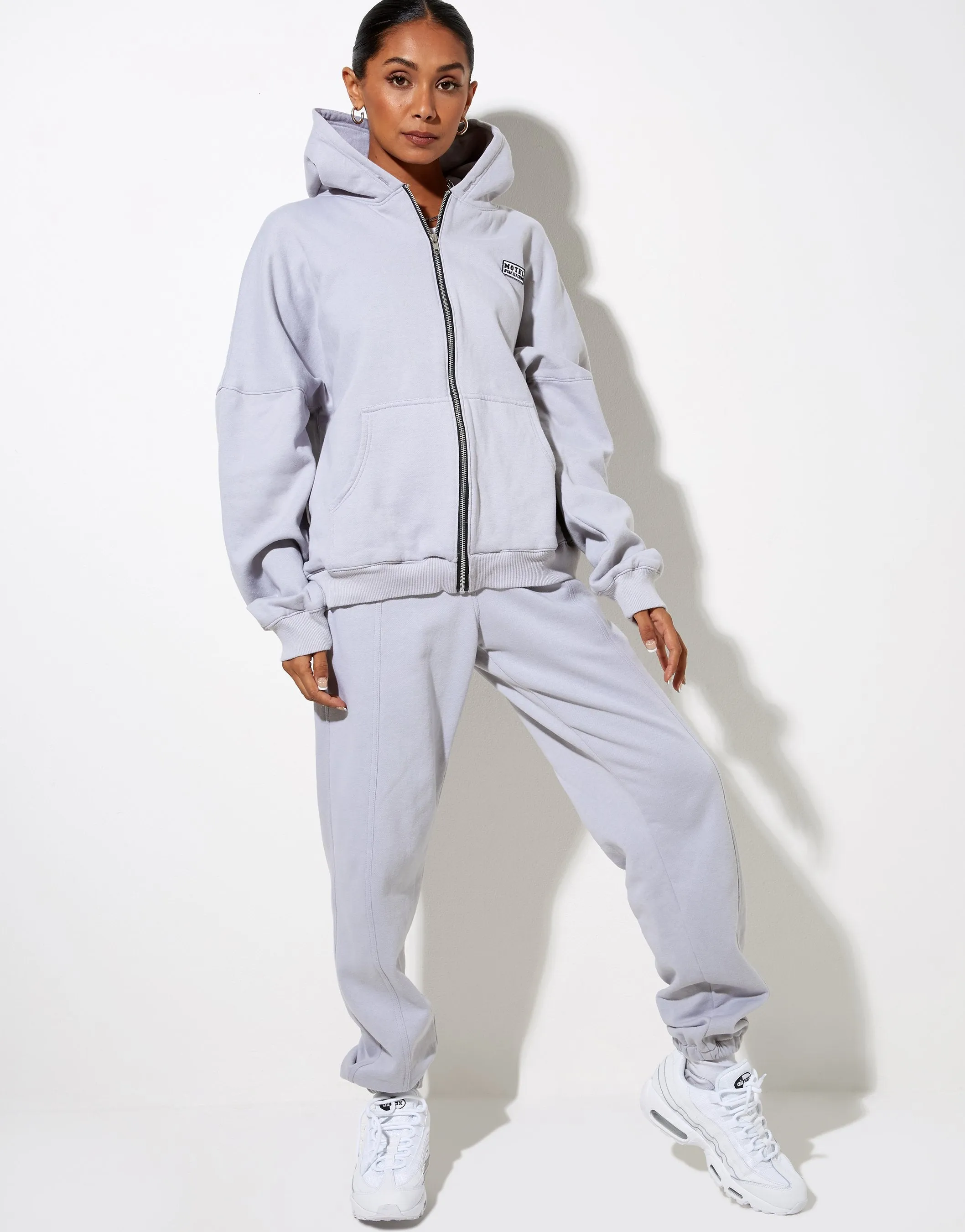 Hollack Hoodie in Lunar Rock with Motel Work Clothing Label Embro sold by Motel Rocks product image thumbnail 5