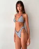 Pumyla Bikini Top in Floral Stripe with Bows sold by Motel Rocks