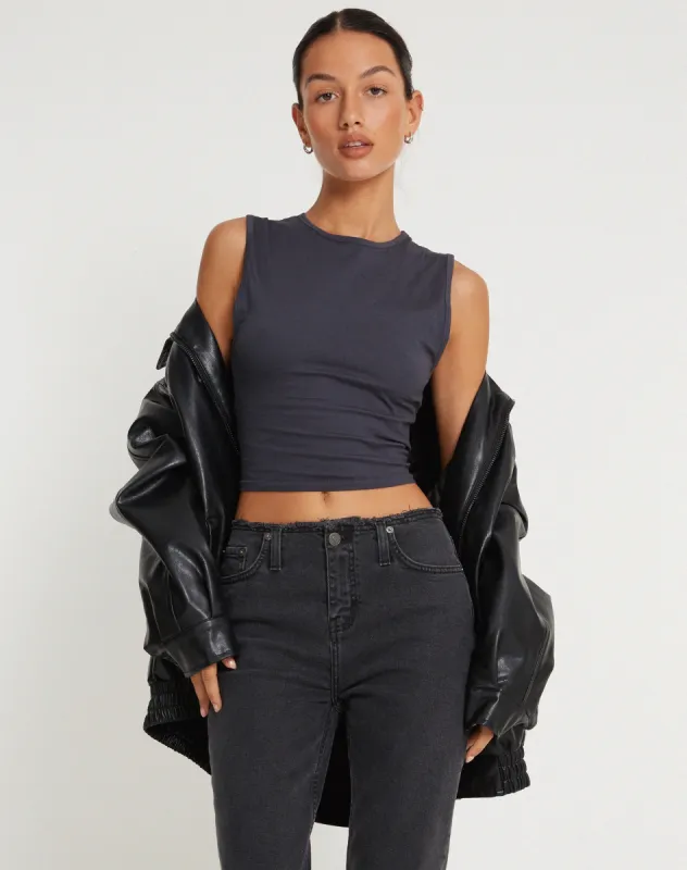 Monlo Vest Top in Ocean Storm sold by Motel Rocks