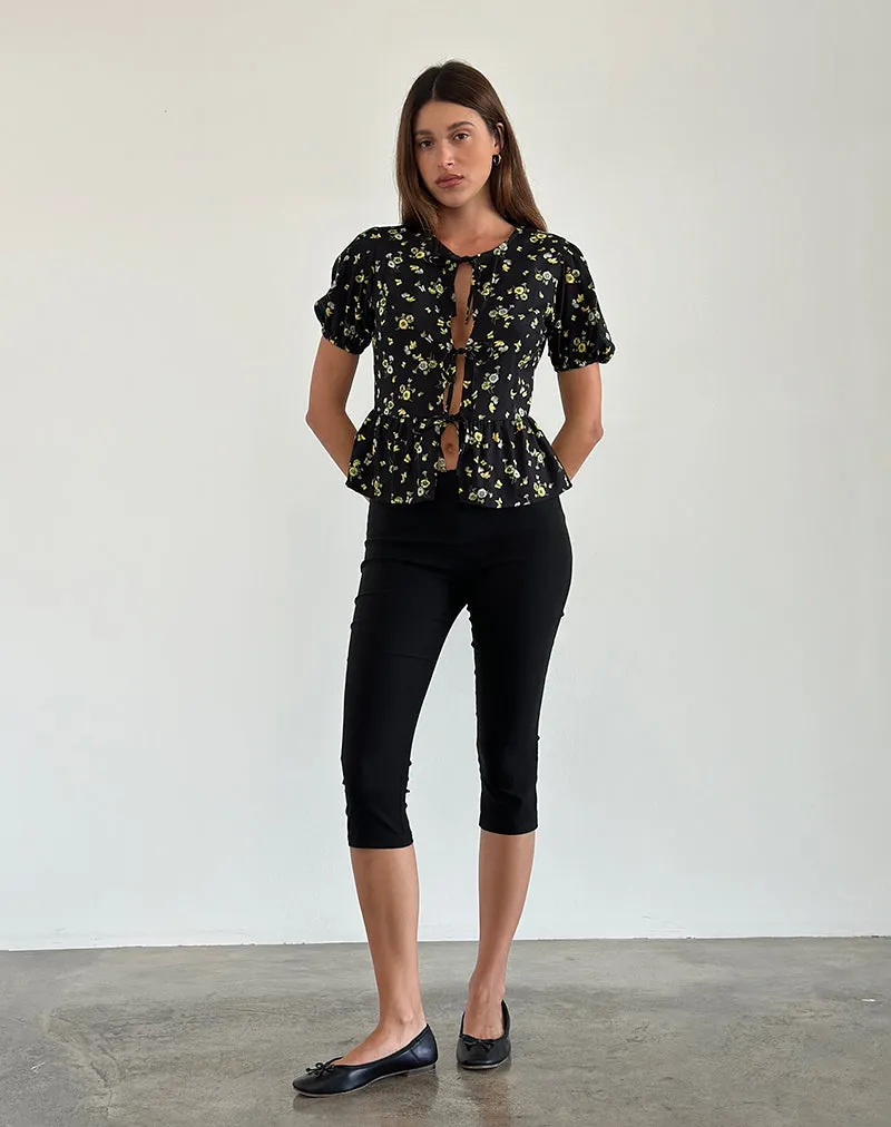 Ajasi Blouse in Lemon and Lime Black sold by Motel Rocks product image thumbnail 2