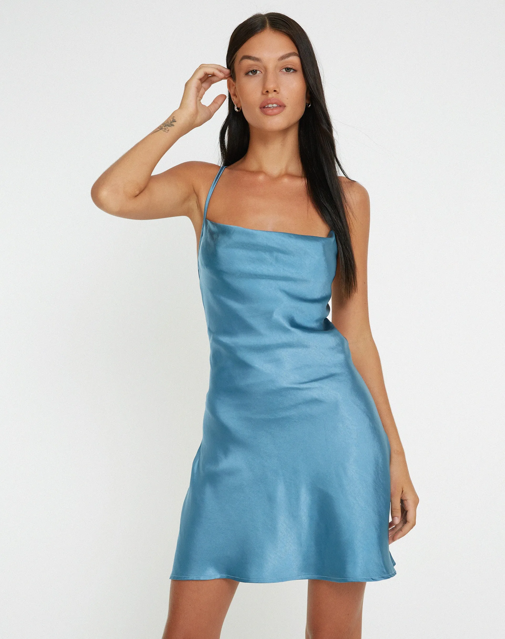 Zenita Mini Dress in Satin Slate sold by Motel Rocks product image thumbnail 2