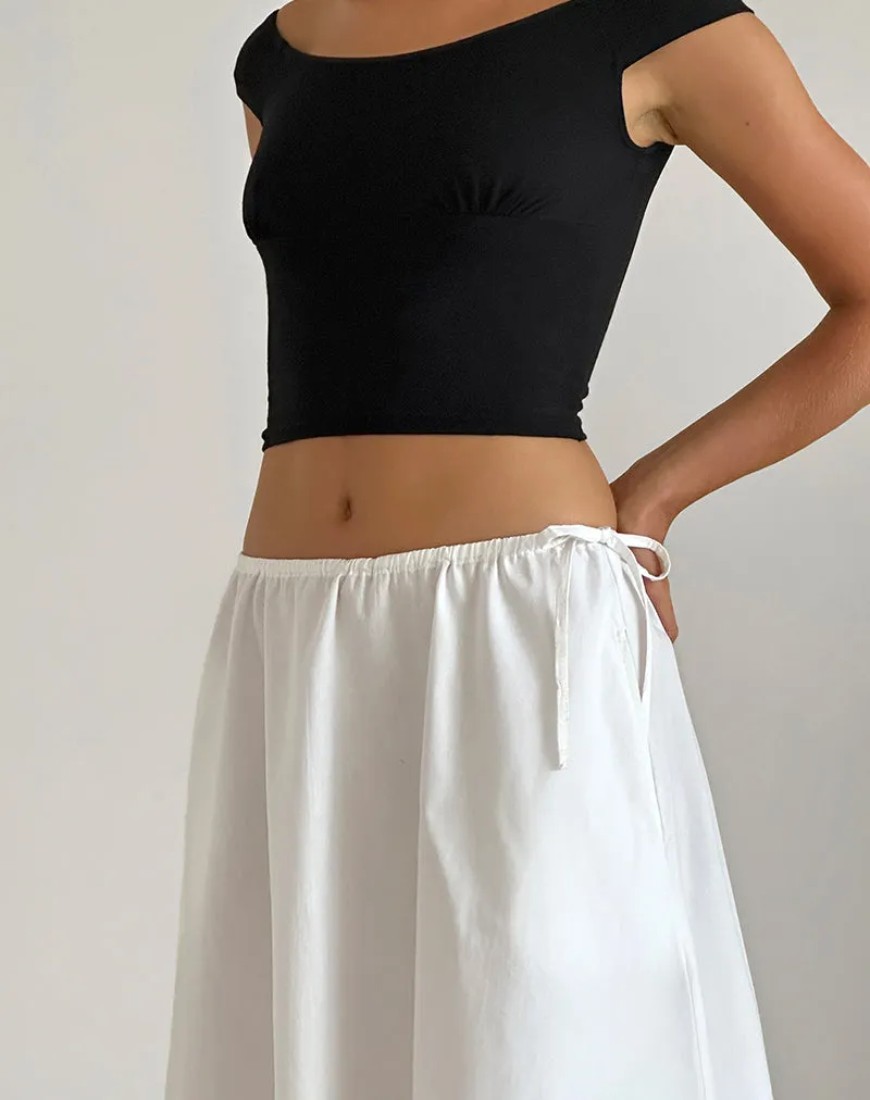 Taka Midi Skirt in Poplin White sold by Motel Rocks product image thumbnail 4