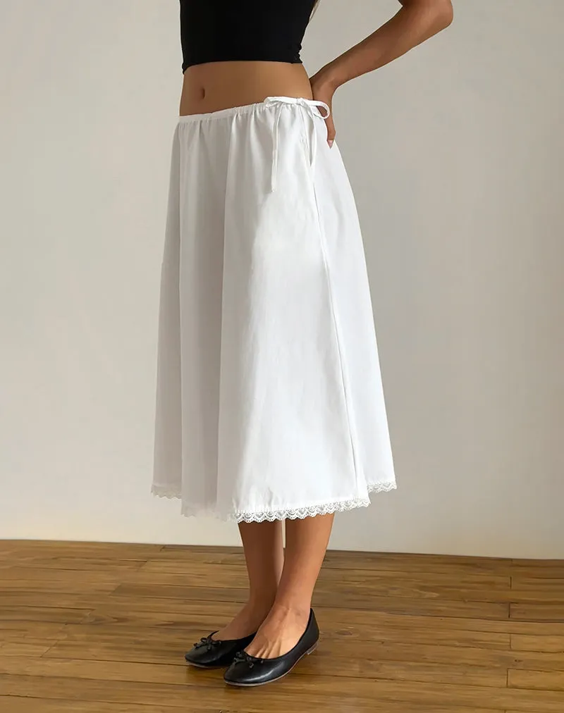 スカート TheLatest White cotton midi skirt TheLatest White cotton midi skirt | TheDoubleF