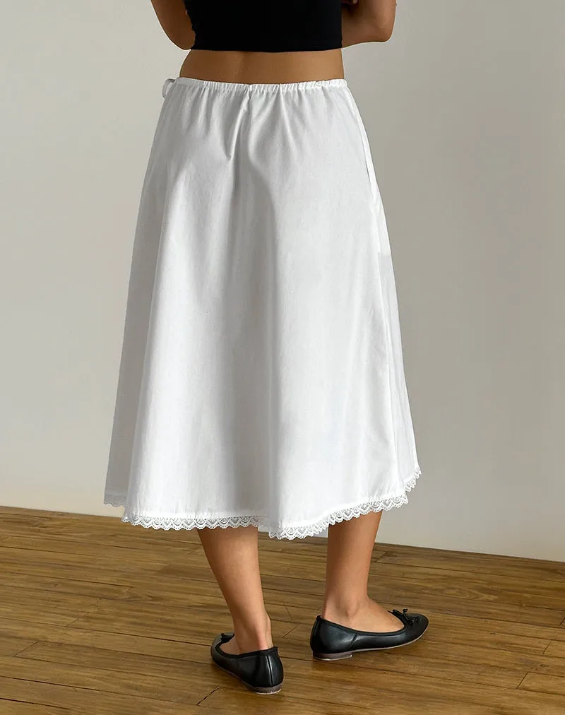 Taka Midi Skirt in Poplin White sold by Motel Rocks product image thumbnail 3