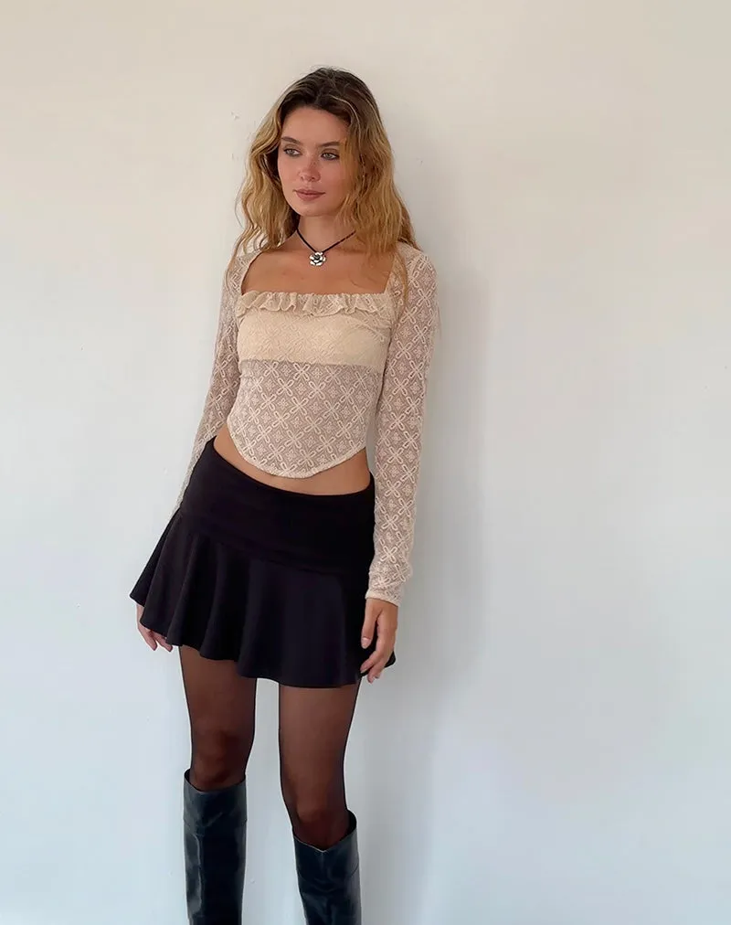 Caelyn Long Sleeve Top in Textured Nude Lace sold by Motel Rocks product image thumbnail 5
