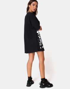 Sunny Kiss Tee in Black with White Dream Scape sold by Motel Rocks