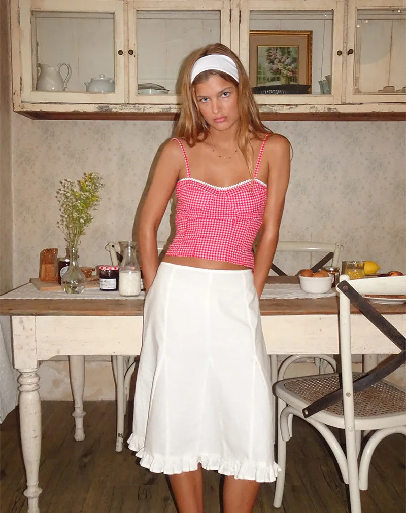 Tausi Pleated Midi Skirt in Off White Linen sold by Motel Rocks product image thumbnail 3