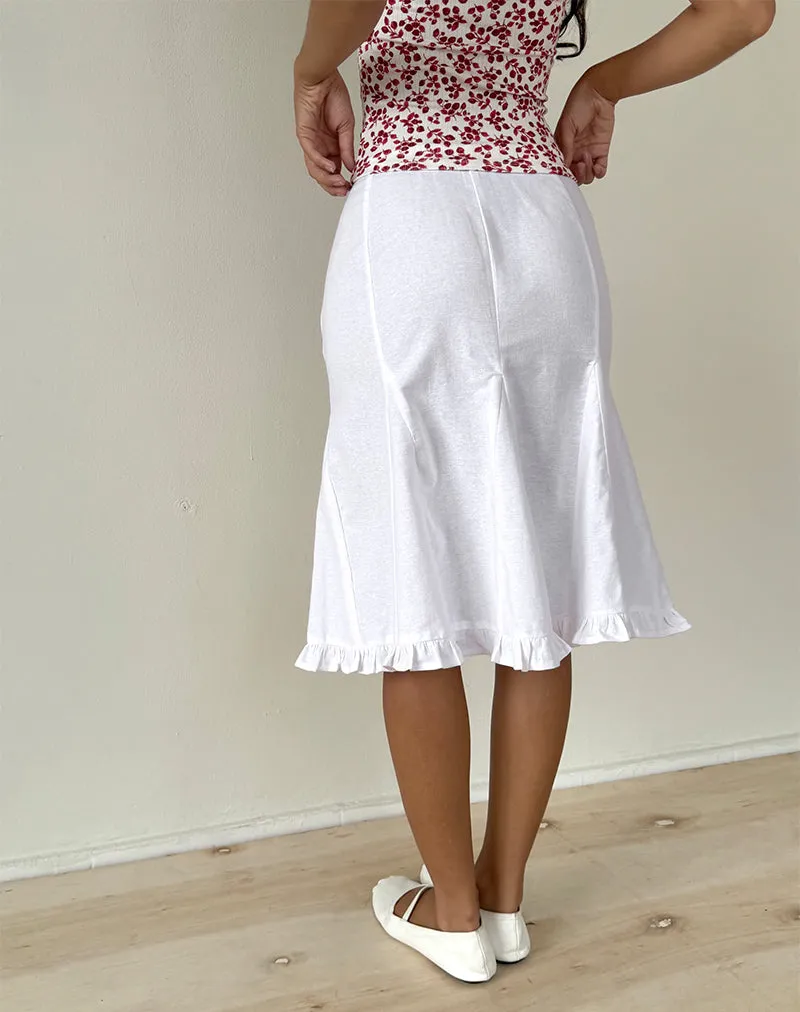 Tausi Pleated Midi Skirt in Off White Linen sold by Motel Rocks product image thumbnail 5