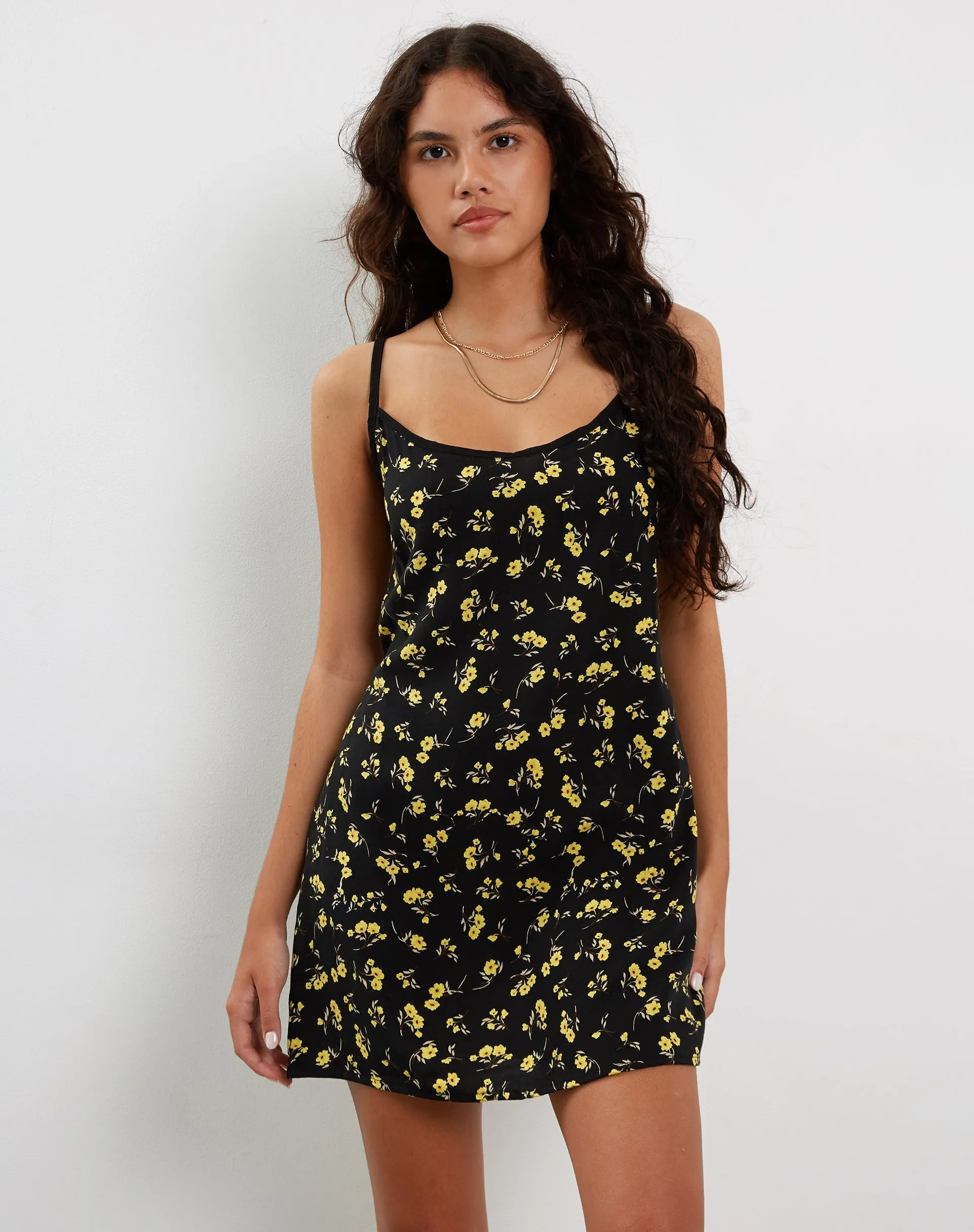 Samiya Mini Dress in Buttercup Black and Yellow sold by Motel Rocks product image thumbnail 3