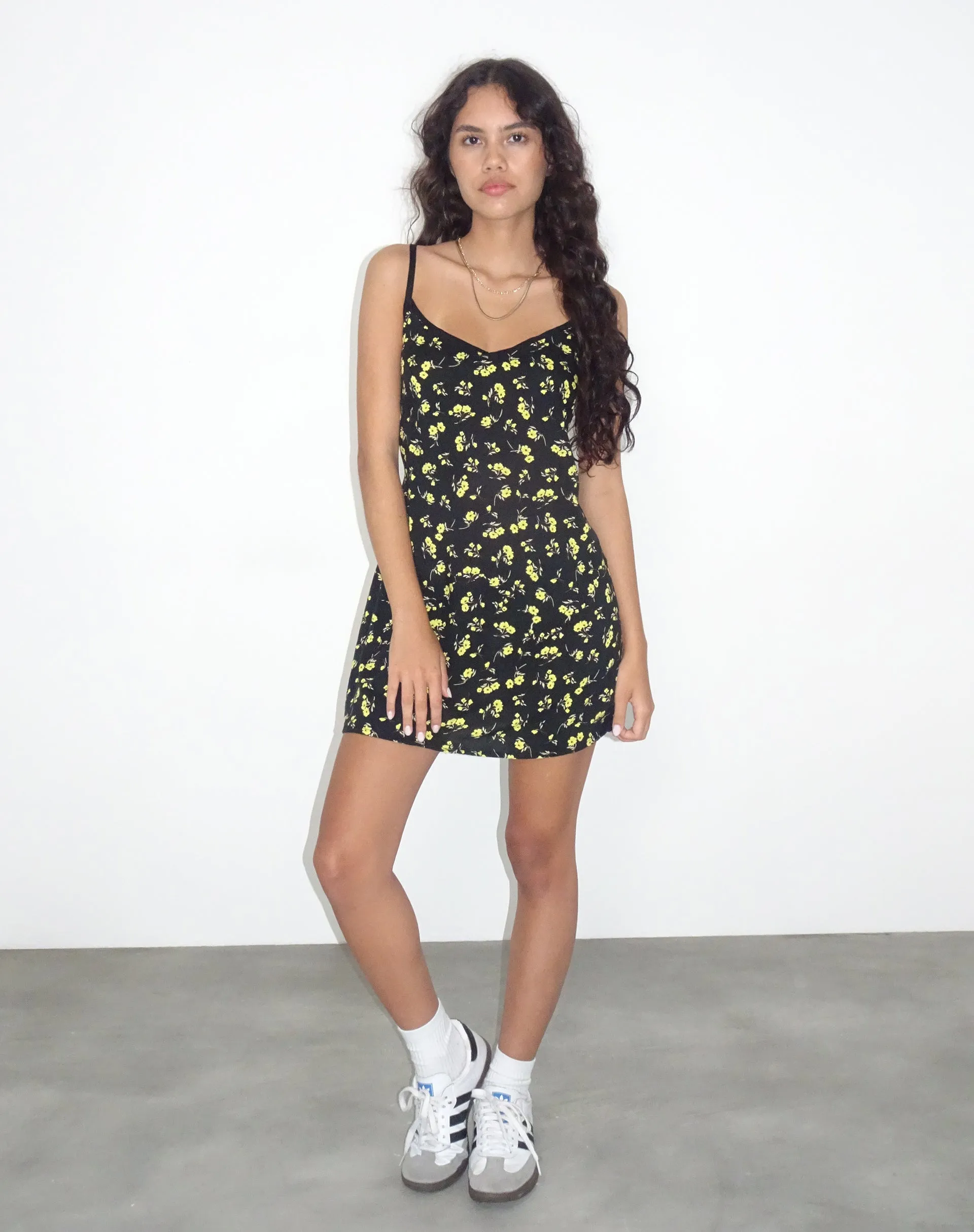 Samiya Mini Dress in Buttercup Black and Yellow sold by Motel Rocks product image thumbnail 4
