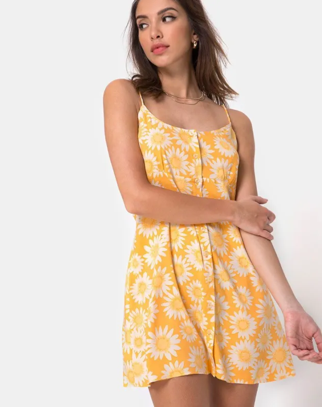 Auvaly Slip Dress in Sunkissed Floral Yellow sold by Motel Rocks
