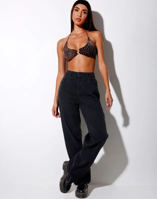 Boyfriend Jean in Black Wash sold by Motel Rocks