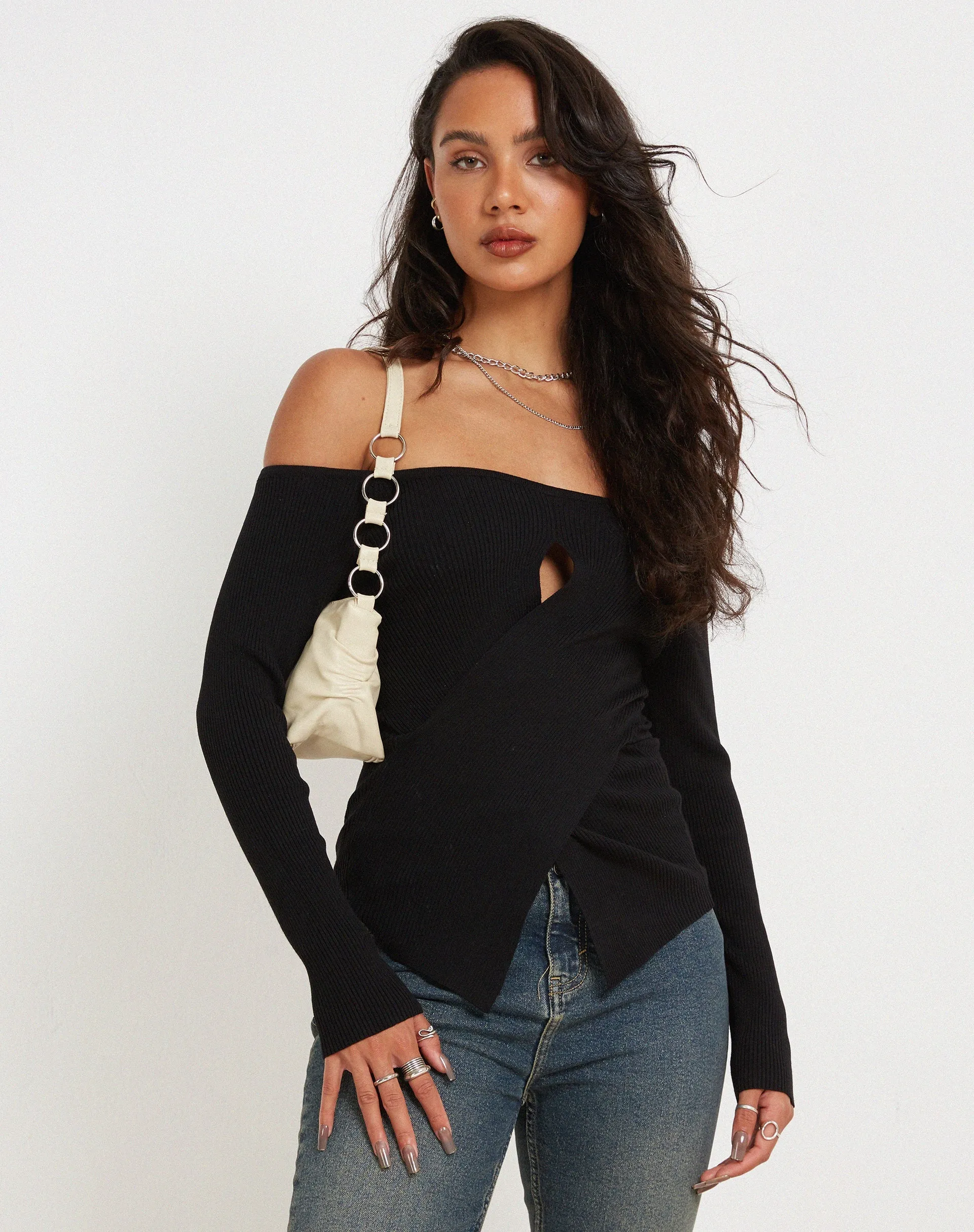 Amandari Bardot Top in Black sold by Motel Rocks product image thumbnail 2