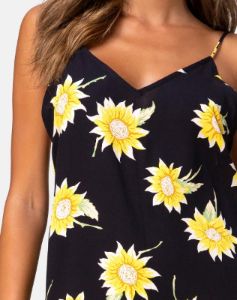 Hime Maxi Dress in Sunny Days Black sold by Motel Rocks