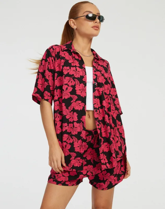 Smith Shirt in Vacation Hot Pink sold by Motel Rocks