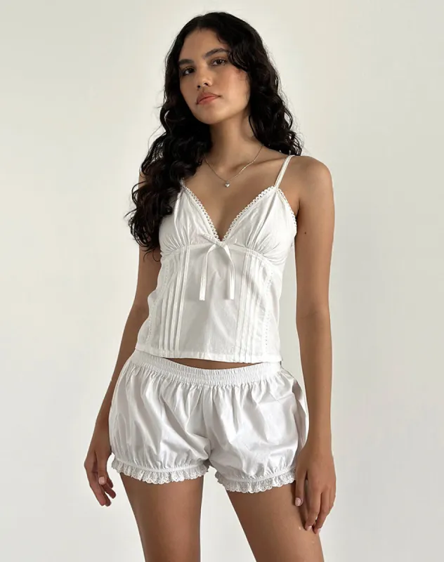 Jepuni Cami Top in White Poplin sold by Motel Rocks