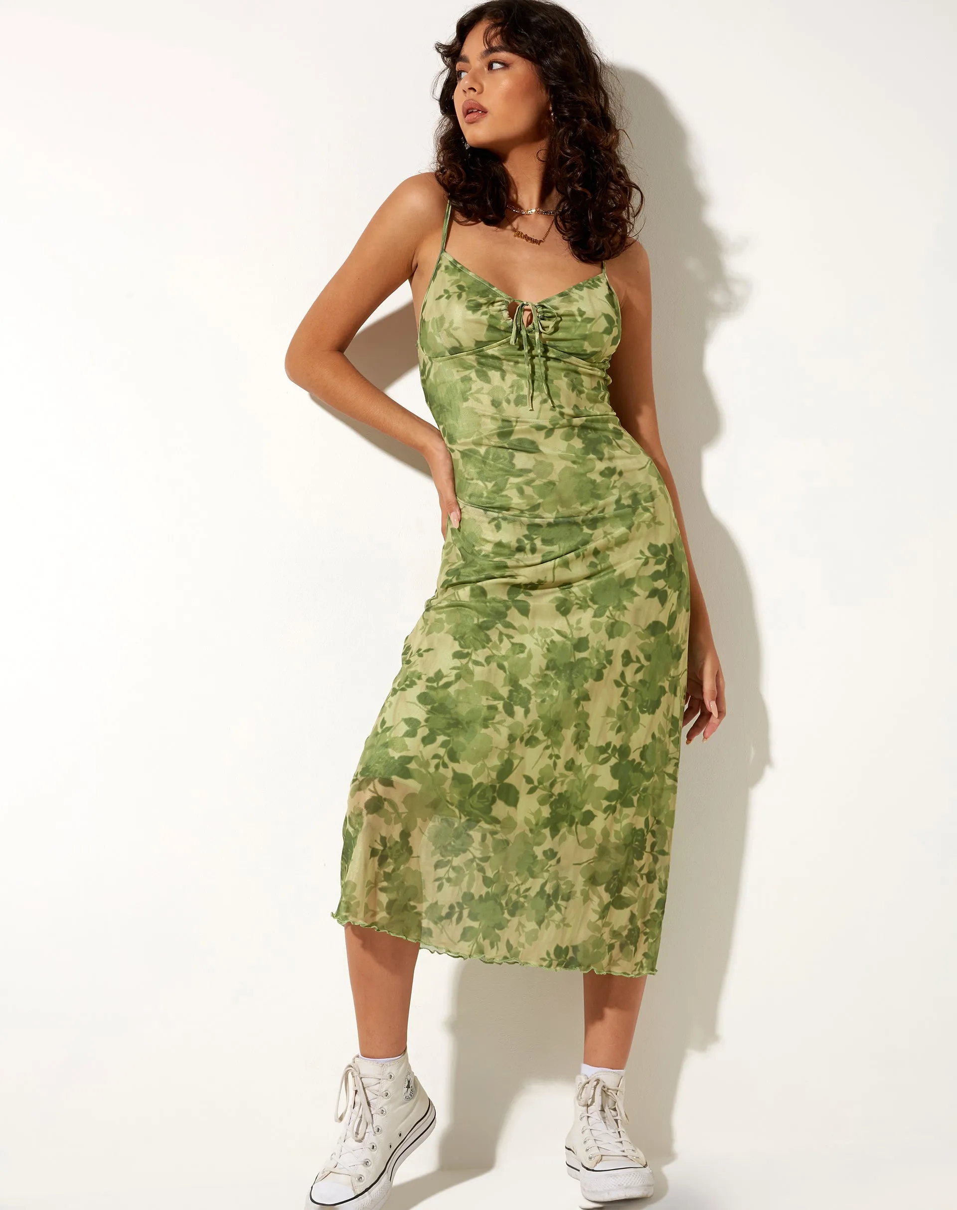 Coya Midi Dress in Blurred Floral sold by Motel Rocks product image thumbnail 3