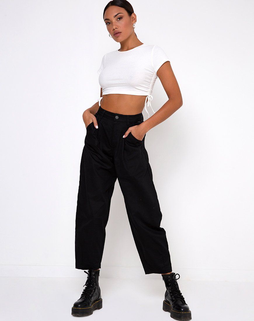 Tiner Crop Top in Rib Ivory sold by Motel Rocks product image thumbnail 3