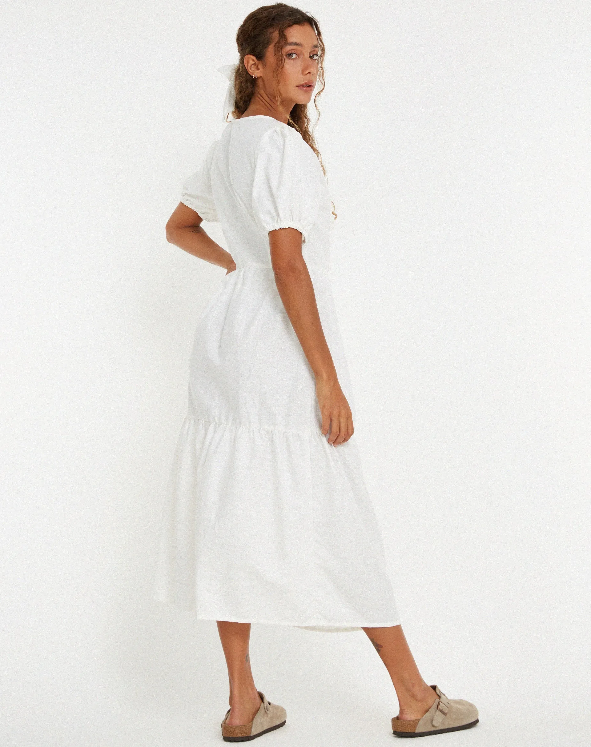 Sawyer Midi Dress in White sold by Motel Rocks product image thumbnail 3