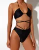 Yessy Strappy Bikini Top in Black sold by Motel Rocks