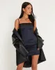 Solihu Mini Dress in Satin Navy sold by Motel Rocks