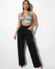 Keiza Crop Top in Satin Silver Blue sold by Motel Rocks