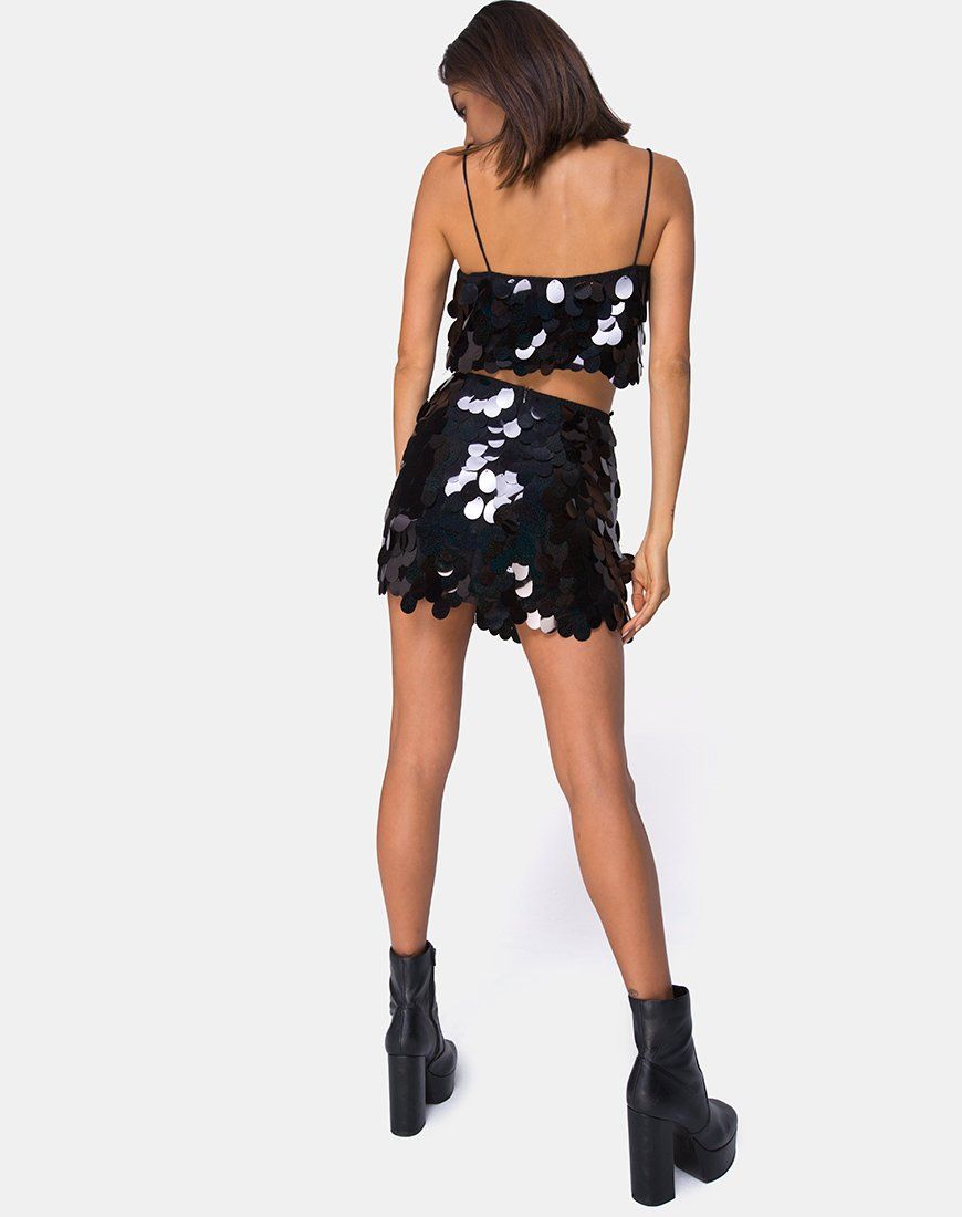 Wyne Mini Skirt in Galaxy Tear Drop Sequin sold by Motel Rocks product image thumbnail 4