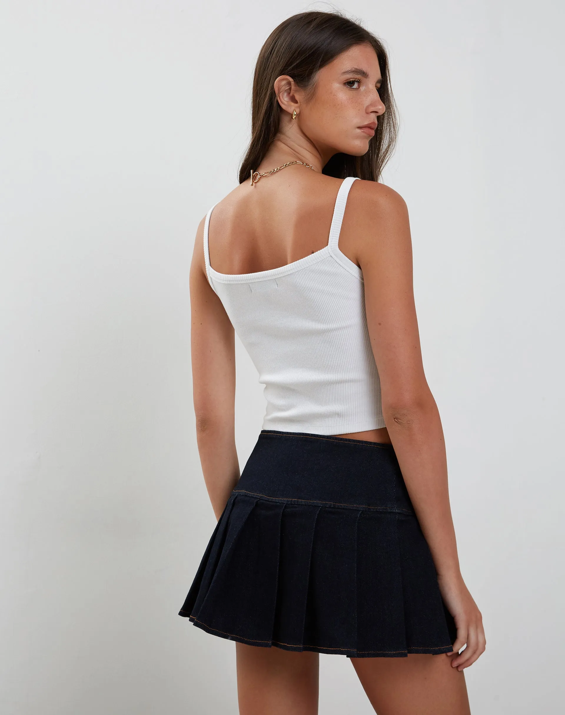 Casini Pleated Micro Skirt in Blue Wash Denim sold by Motel Rocks product image thumbnail 4