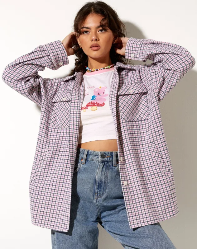 Medita Shirt in Purple Pink and Black sold by Motel Rocks