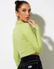 Ryals Crop Top in Leaf Green sold by Motel Rocks