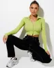 Ryals Crop Top in Leaf Green sold by Motel Rocks