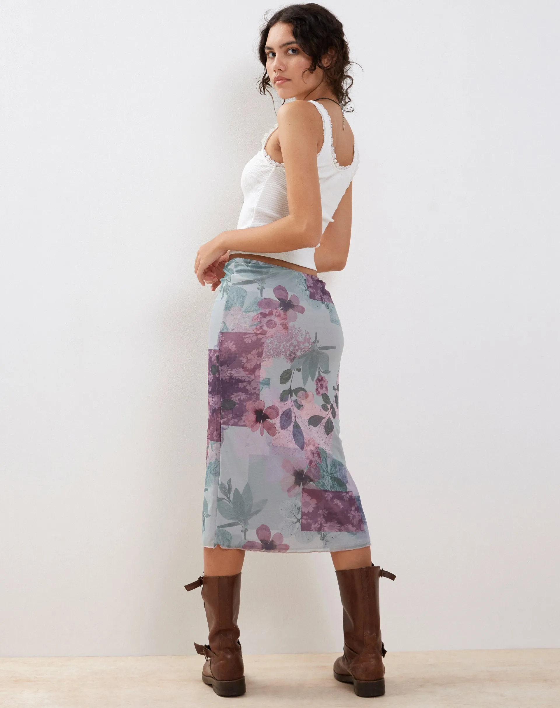 Rujha Midi Skirt in Abstract Scrapbook sold by Motel Rocks product image thumbnail 4