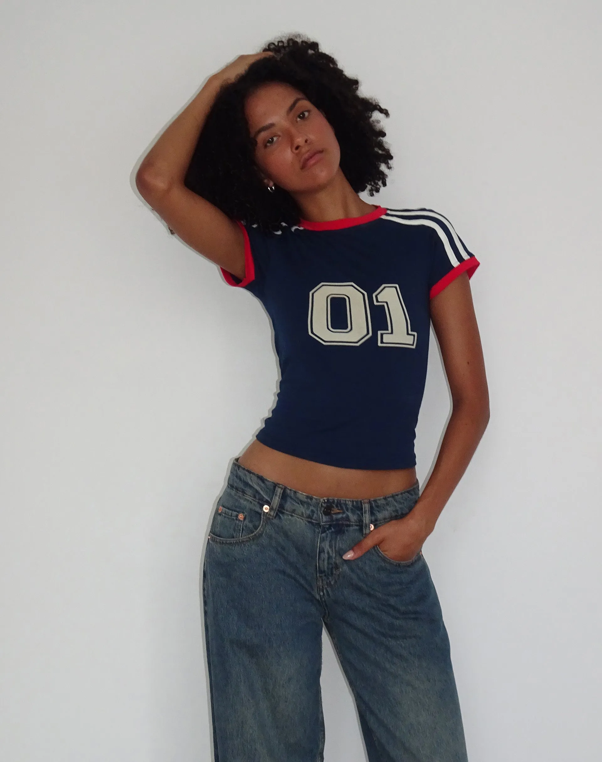 Salda Sporty Fitted Tee in Navy sold by Motel Rocks product image thumbnail 5