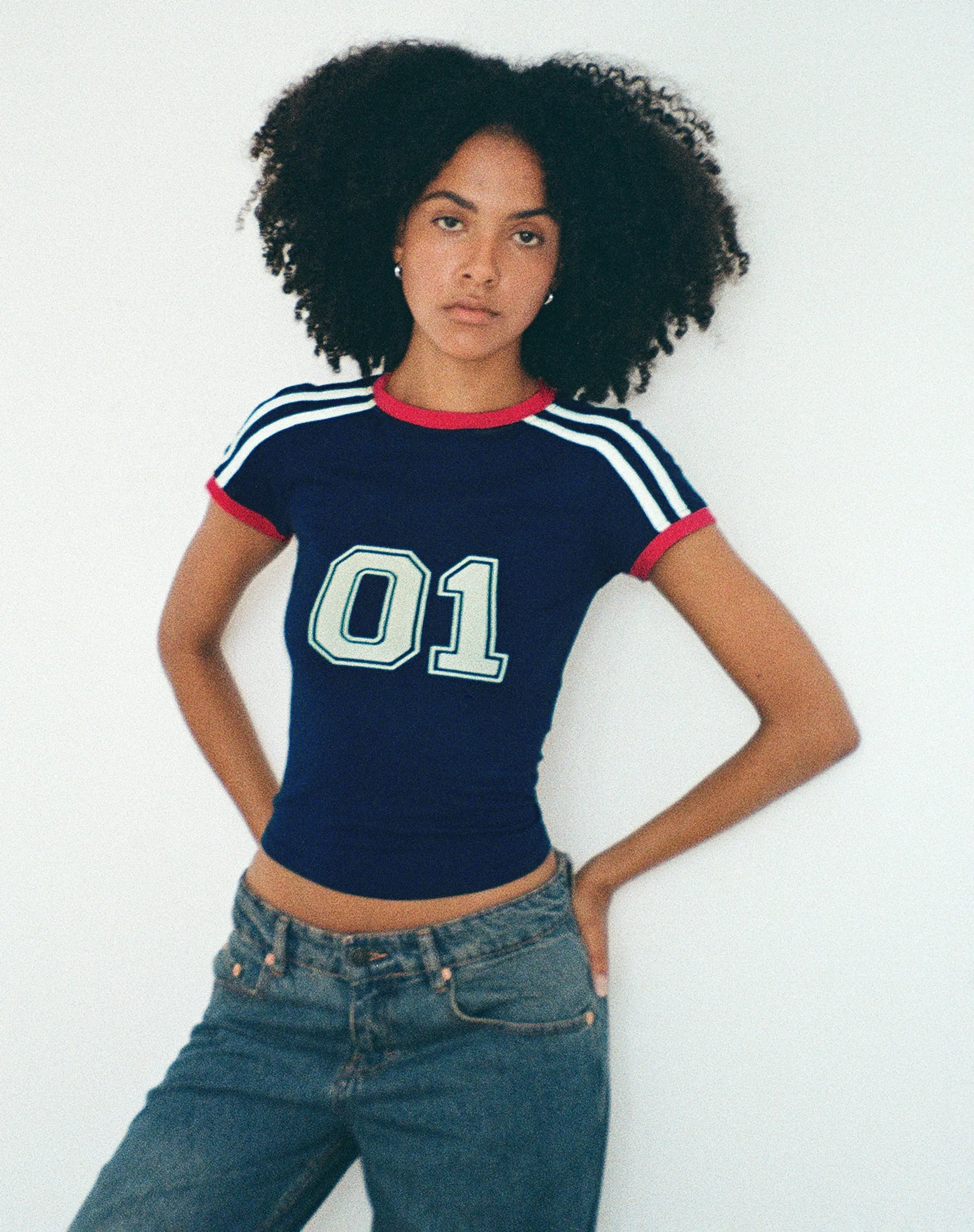 Salda Sporty Fitted Tee in Navy sold by Motel Rocks product image thumbnail 3