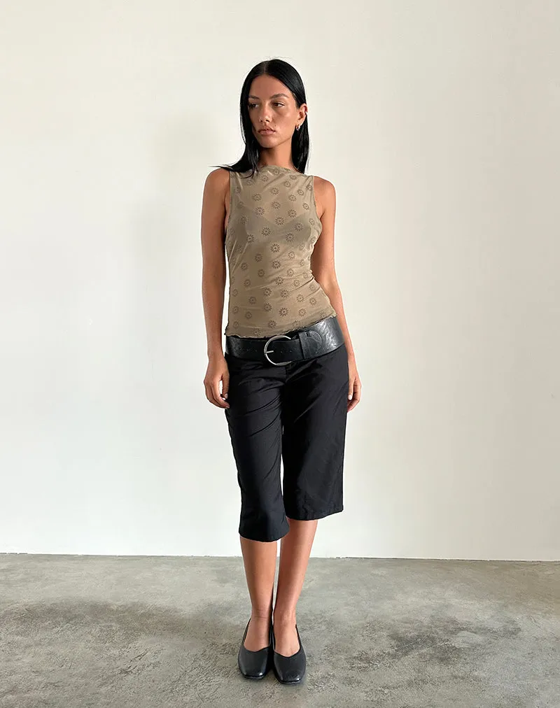 Dudley Vest Top in Daisy Flock Light Brown sold by Motel Rocks product image thumbnail 3