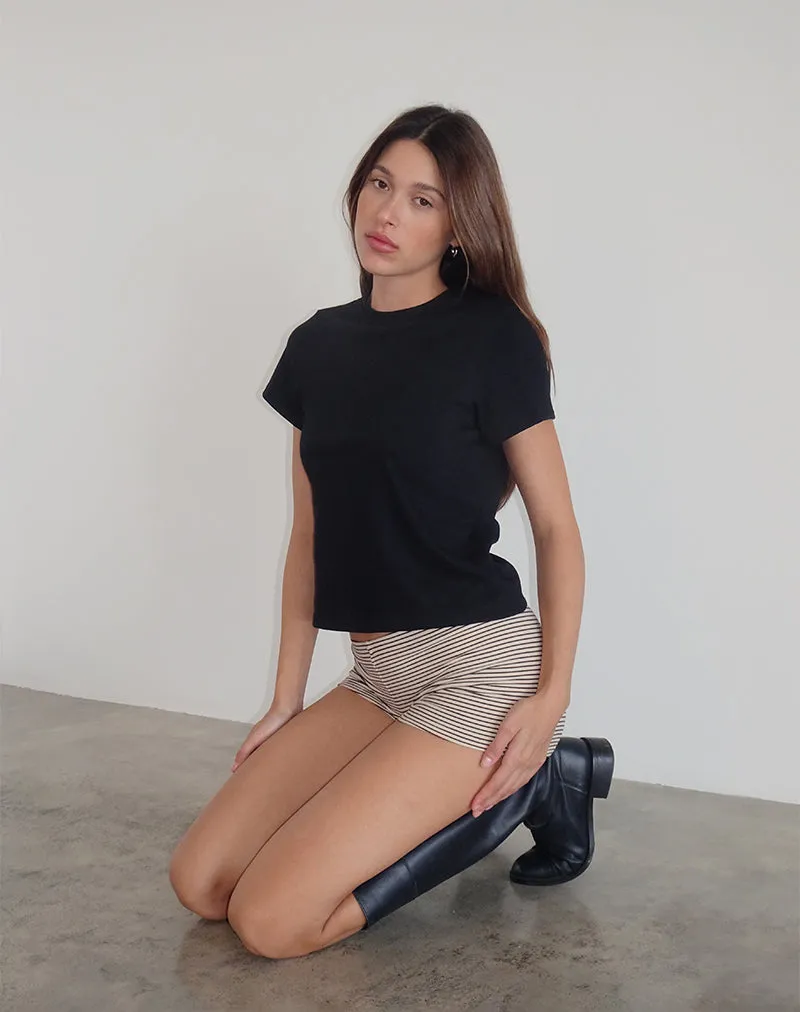 Sakha Boxy Top in Plain Black sold by Motel Rocks