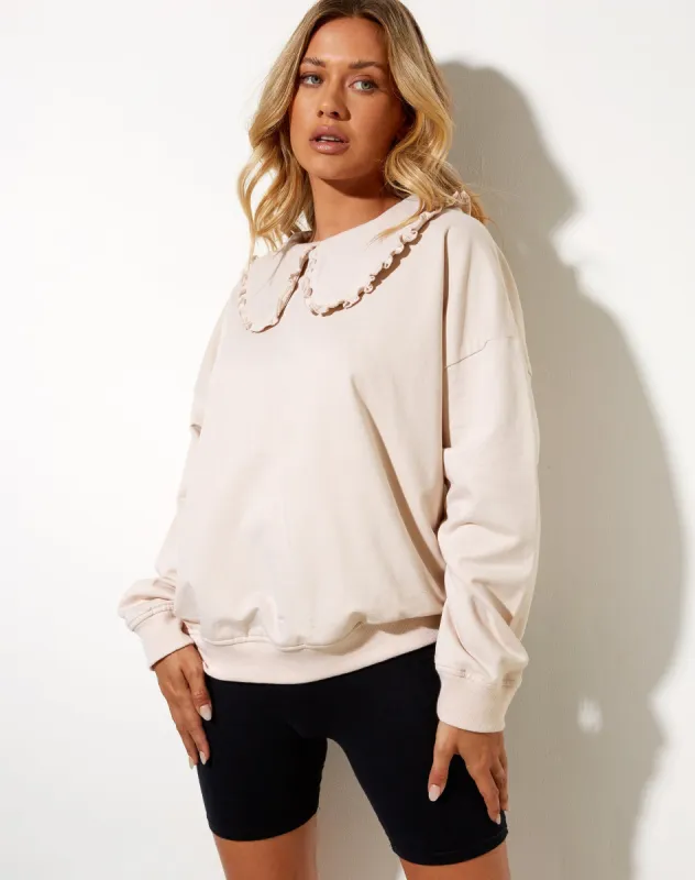 Brie Sweatshirt in Stone sold by Motel Rocks